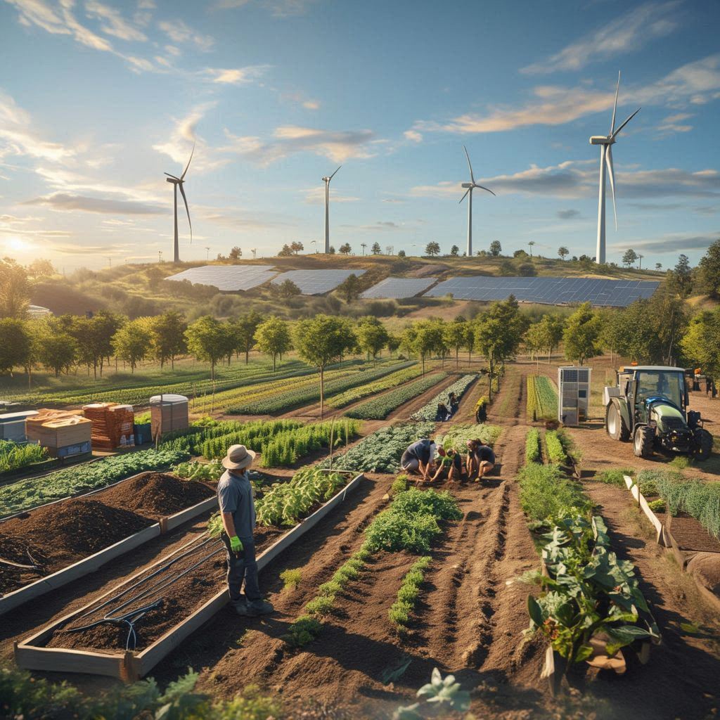 Sustainable farming practices and green energy